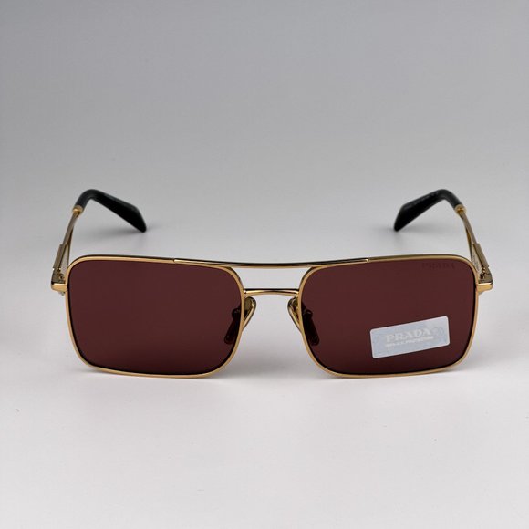 Prada PRA52S 5AK08S Sunglasses Gold Dark Violet Pilot Unisex PR A52S - Picture 6 of 12